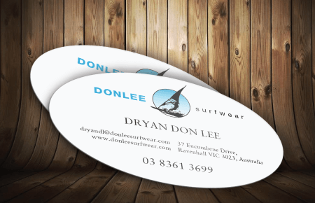 Oval business card