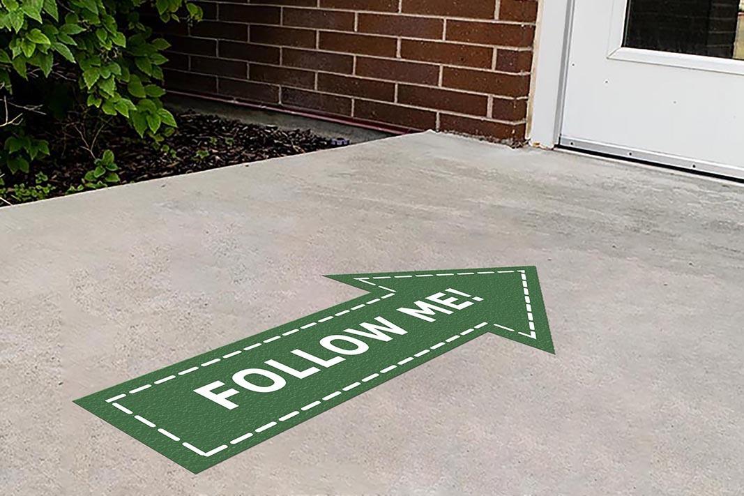 Follow Me Floor Sticker - Arrow for Concrete