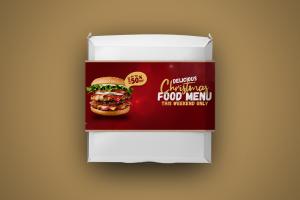 Food Container Sleeves Burger Christmas theme - Same Day Printing