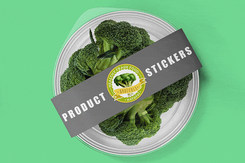 Product Stickers - and Packaging - Broccoli - offline Marketing v2