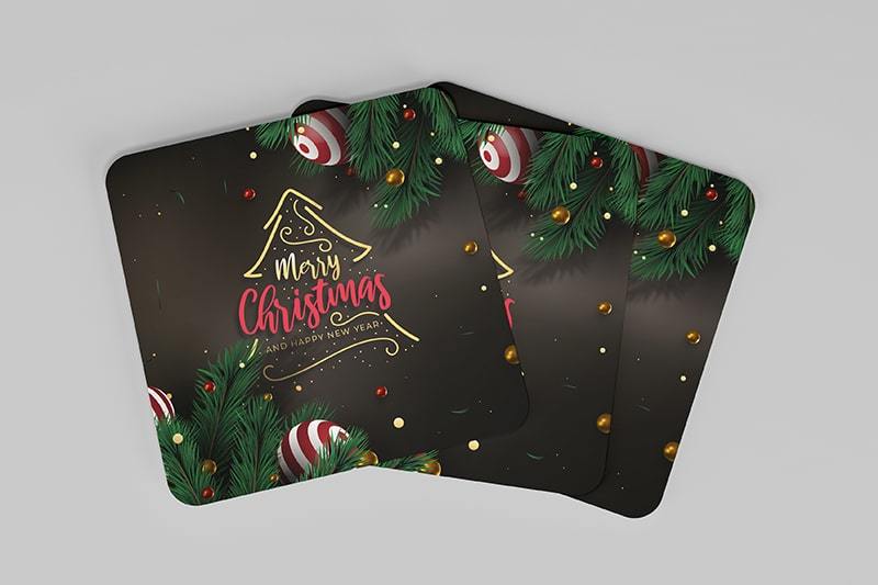 Drink Coaster & Calendar black - Christmas Marketing Ideas